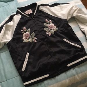 Forever 21 Floral Bomber Jacket